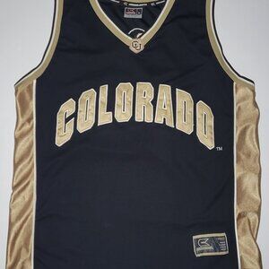 Colosseum Mens Black and Gold Colorado Buffalos Basketball Tank Top Size XL